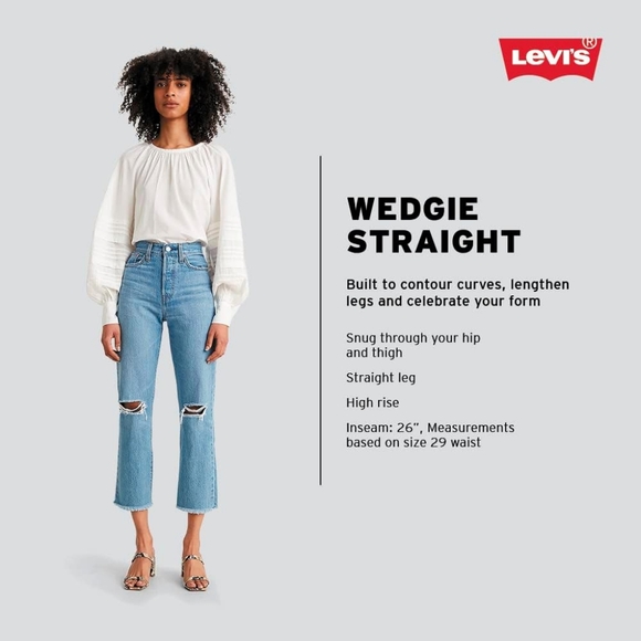 Levi's Women's Wedgie High Rise Cropped Straight Jeans - Bridge Of Bellflower - Picture 5 of 5